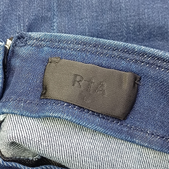 RTA Denim Zipper Sz S Mini Skirt - Picture 11 of 16